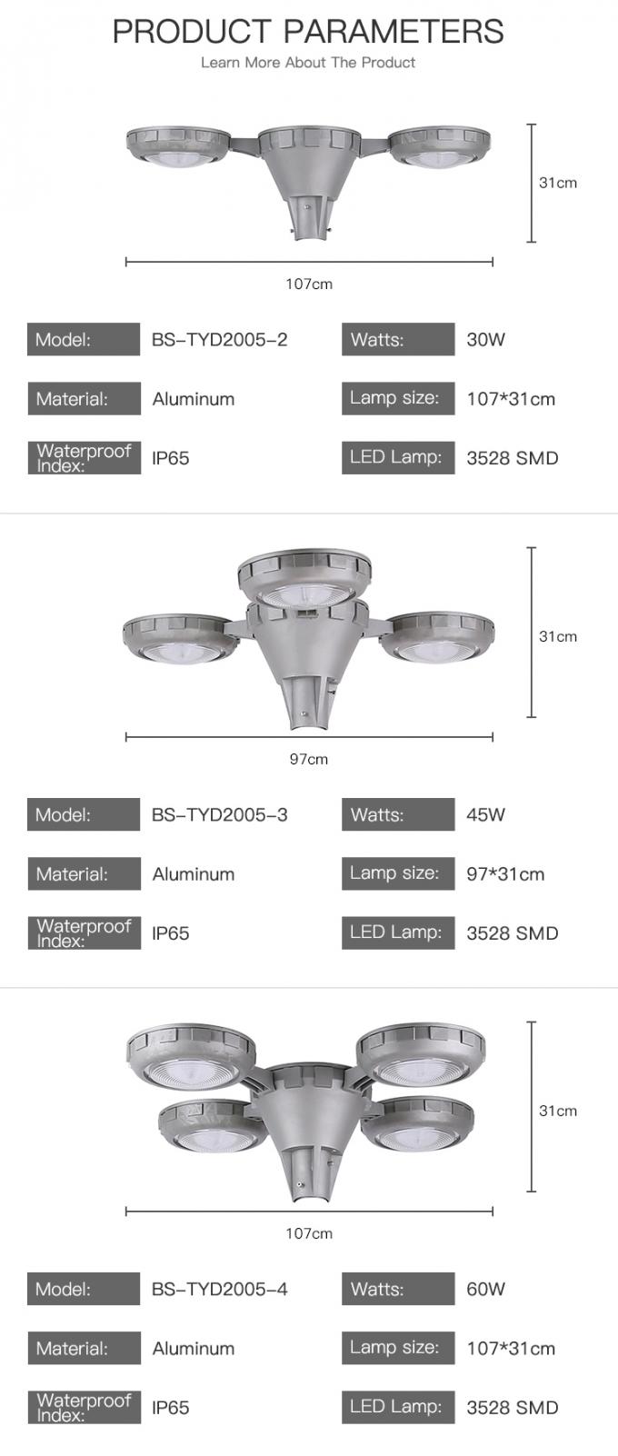 L'aluminium blanc chaud imperméable extérieur de l'éclairage IP65 d'intense luminosité a mené la lampe solaire de jardin