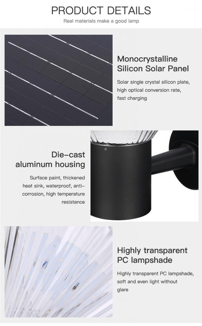 L'usine a directement mené la lumière menée solaire de mur de jardin de lampe extérieure fixée au mur de jardin